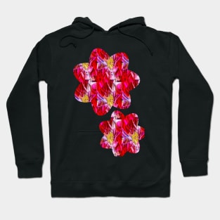 Abstract Flower Pattern Red Hoodie